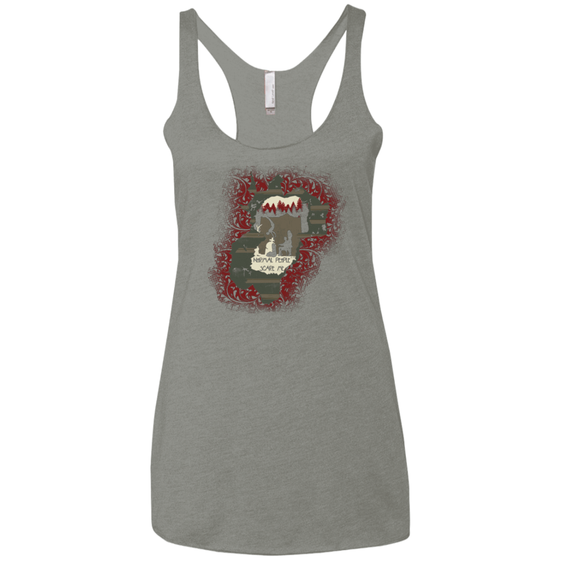 T-Shirts Venetian Grey / X-Small Haunted House Women's Triblend Racerback Tank
