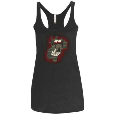 T-Shirts Vintage Black / X-Small Haunted House Women's Triblend Racerback Tank