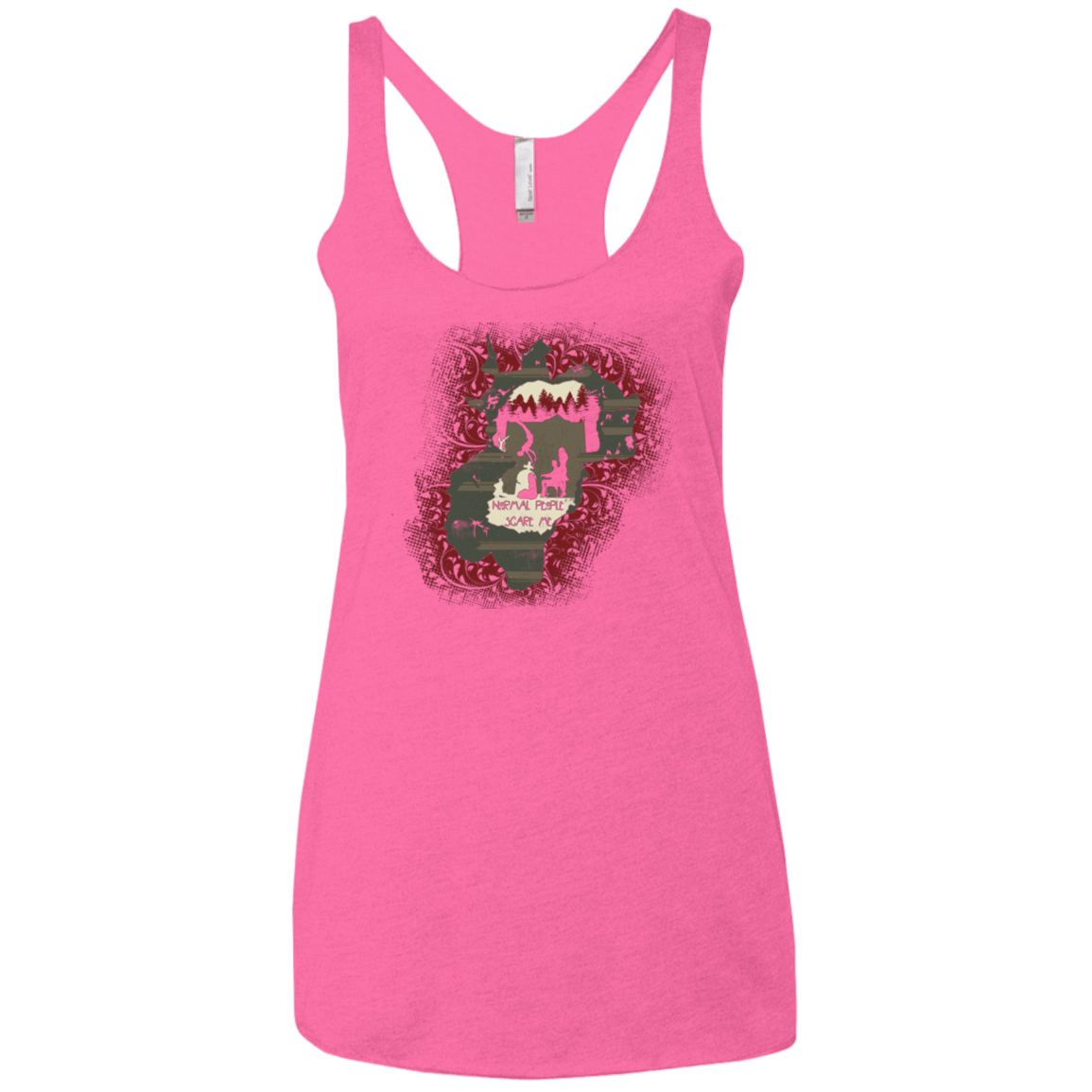 T-Shirts Vintage Pink / X-Small Haunted House Women's Triblend Racerback Tank