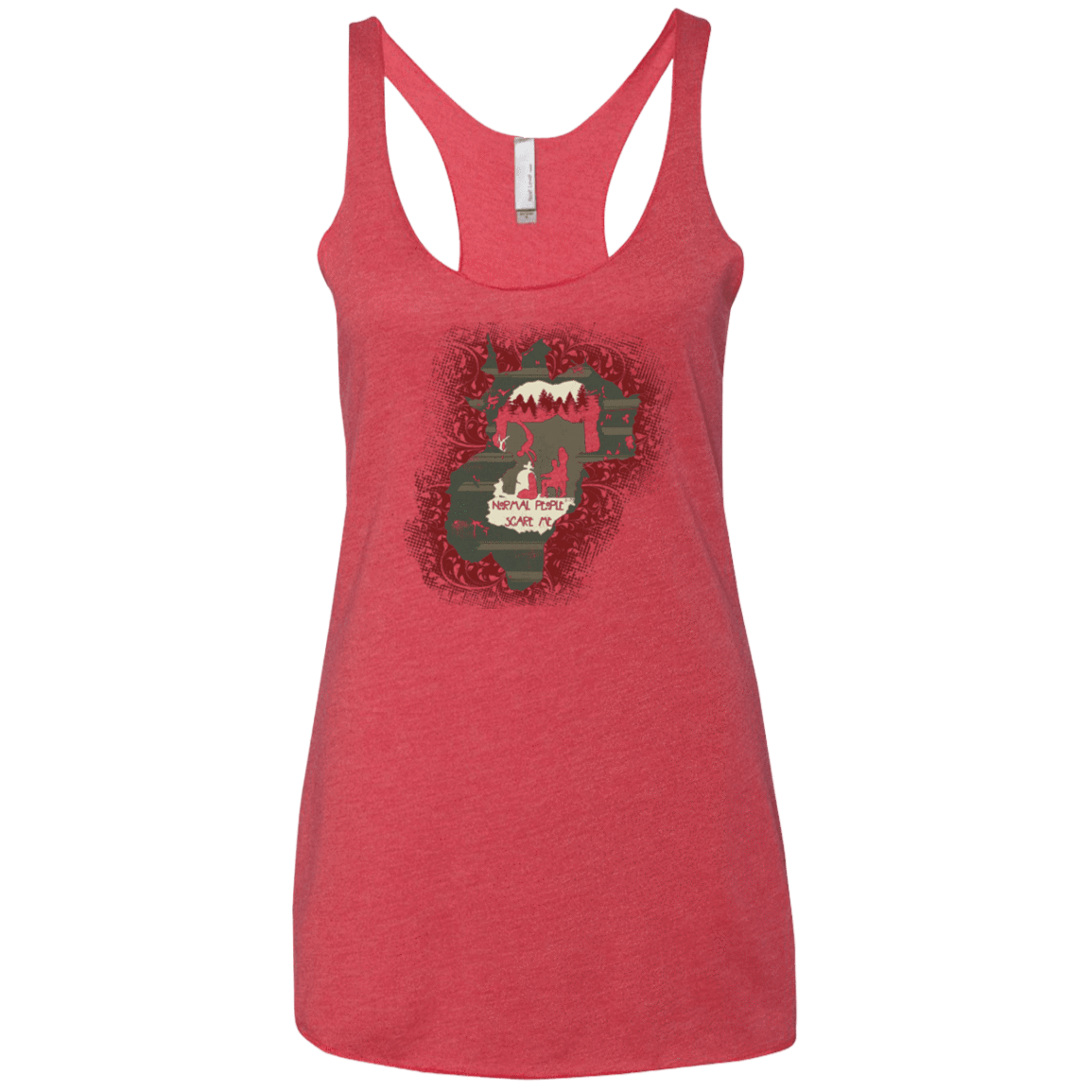 T-Shirts Vintage Red / X-Small Haunted House Women's Triblend Racerback Tank