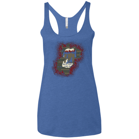 T-Shirts Vintage Royal / X-Small Haunted House Women's Triblend Racerback Tank