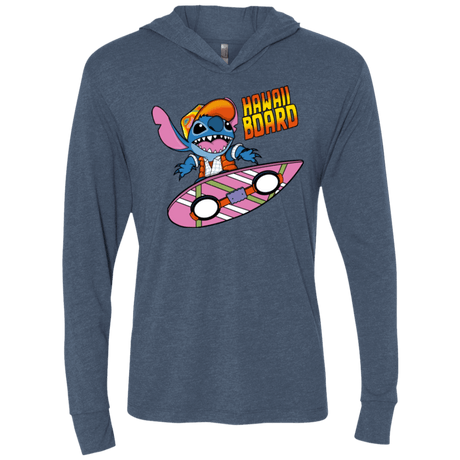 T-Shirts Indigo / X-Small Hawaii Board Triblend Long Sleeve Hoodie Tee