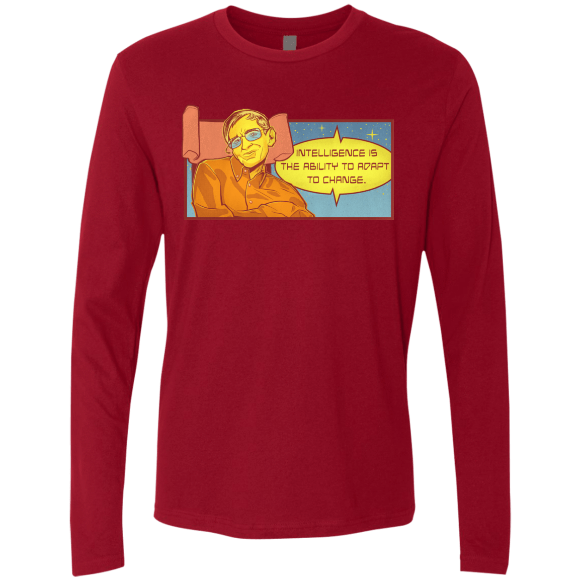 T-Shirts Cardinal / S HAWKING intelligance Men's Premium Long Sleeve