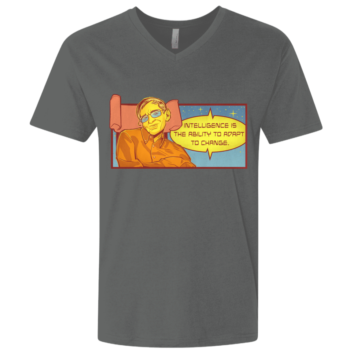 T-Shirts Heavy Metal / X-Small HAWKING intelligance Men's Premium V-Neck