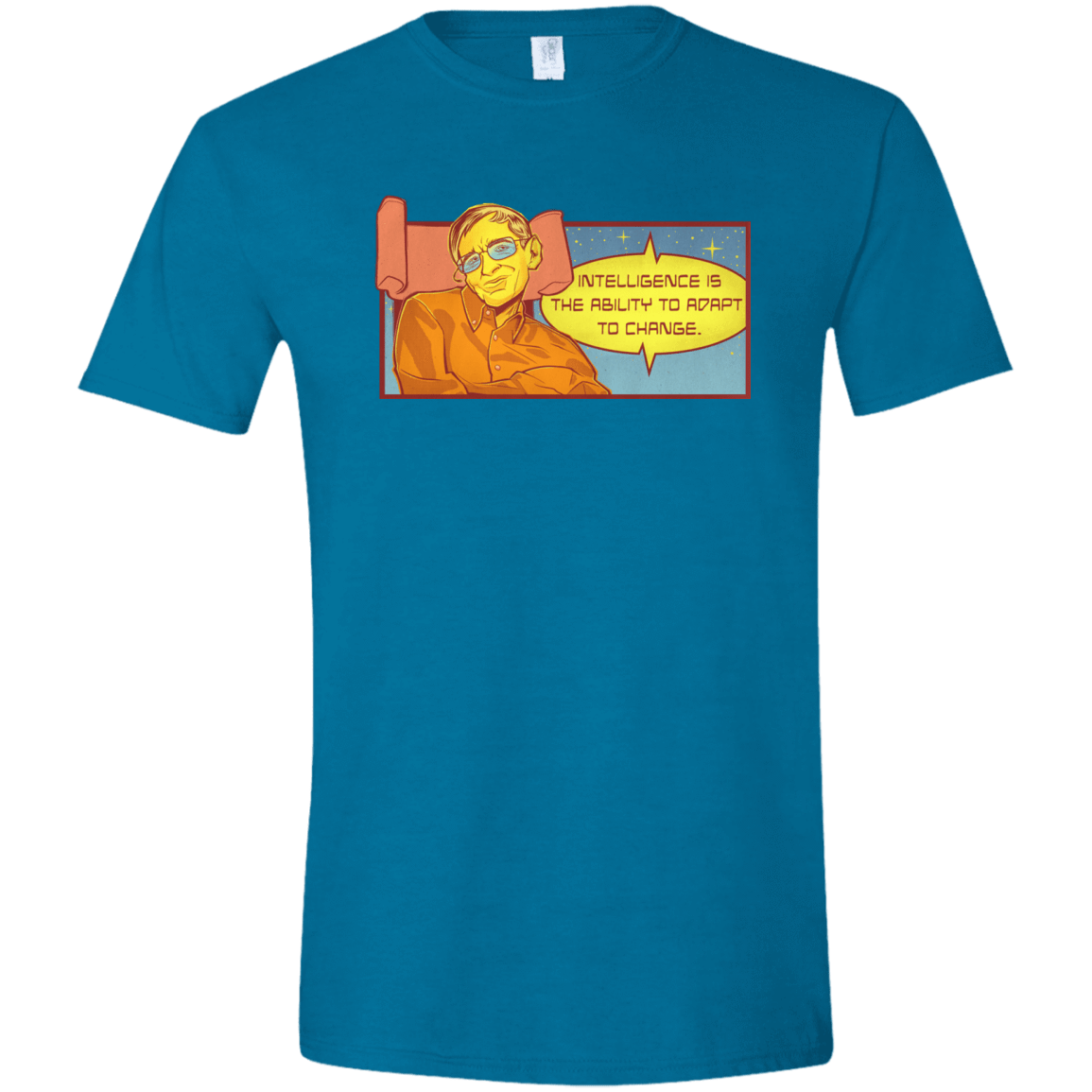 T-Shirts Antique Sapphire / S HAWKING intelligance Men's Semi-Fitted Softstyle