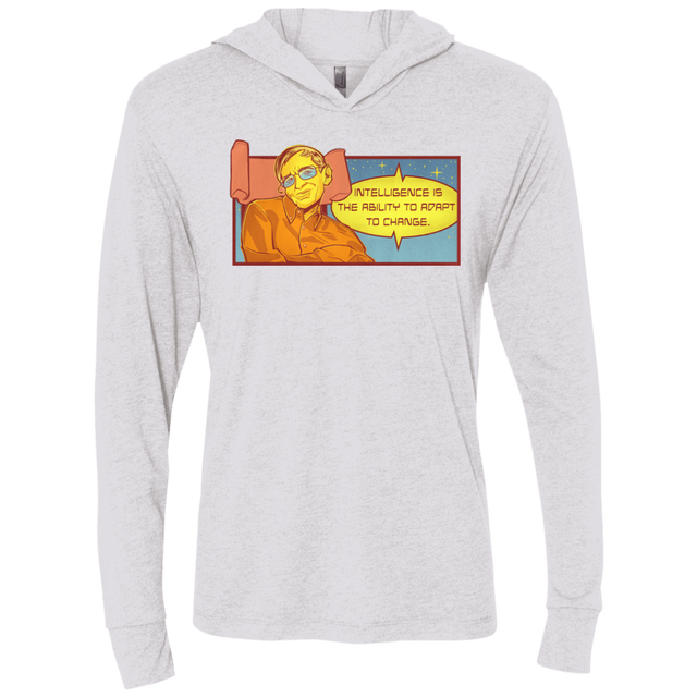 T-Shirts Heather White / X-Small HAWKING intelligance Triblend Long Sleeve Hoodie Tee