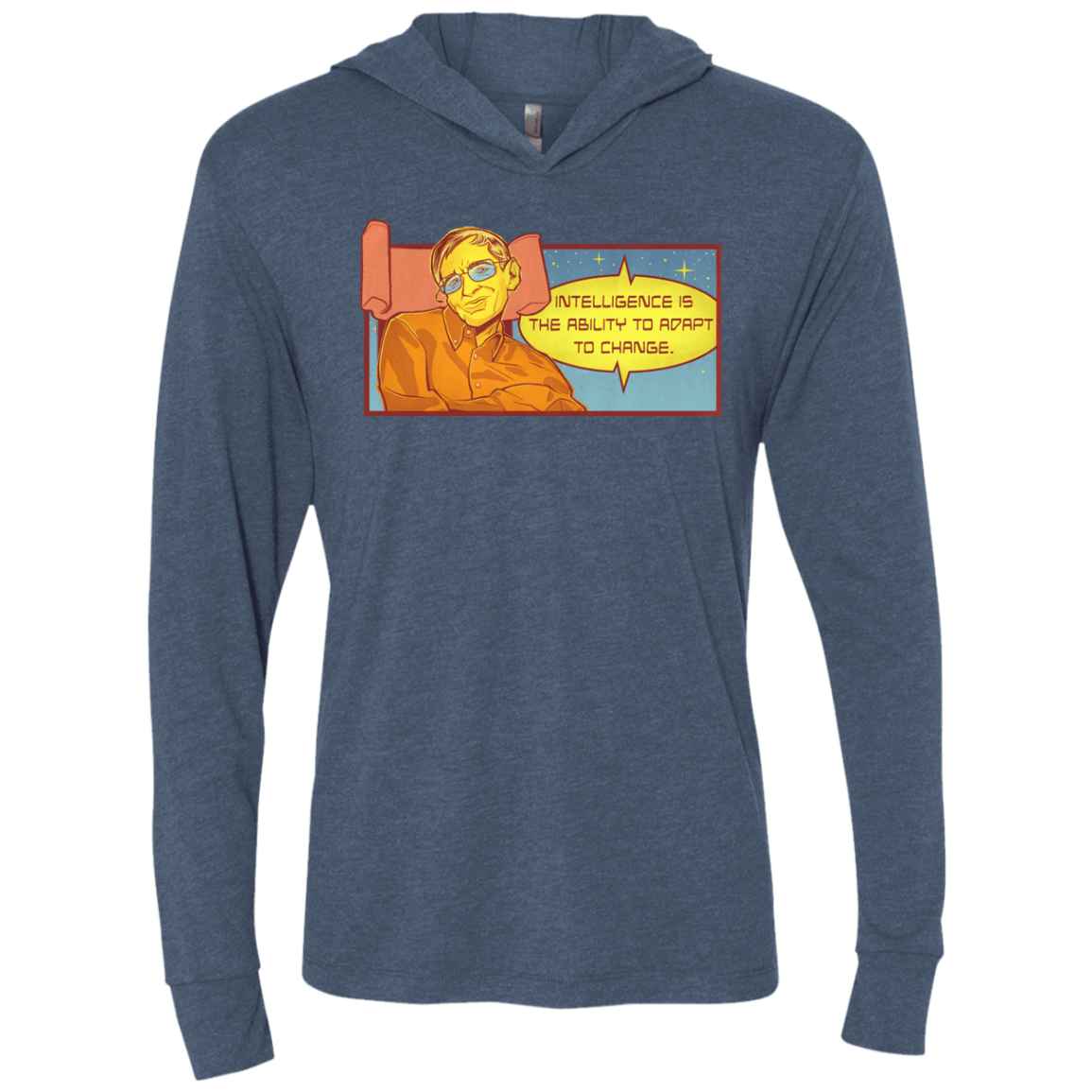 T-Shirts Indigo / X-Small HAWKING intelligance Triblend Long Sleeve Hoodie Tee