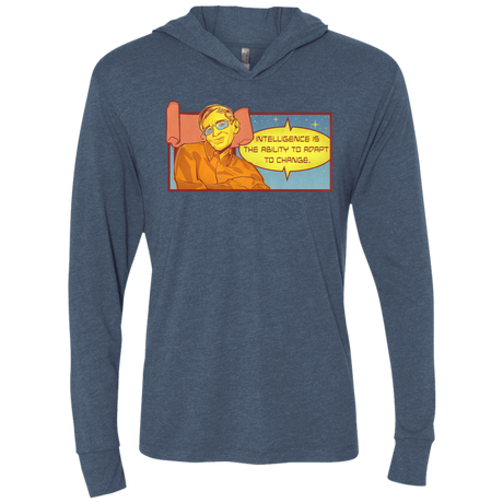 T-Shirts Indigo / X-Small HAWKING intelligance Triblend Long Sleeve Hoodie Tee