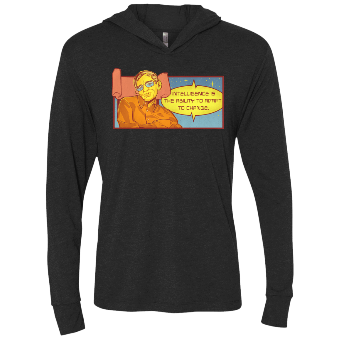 T-Shirts Vintage Black / X-Small HAWKING intelligance Triblend Long Sleeve Hoodie Tee