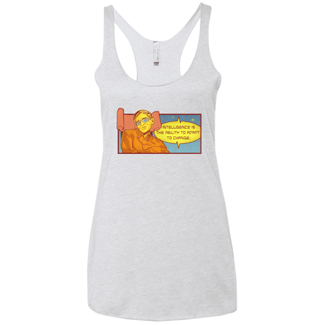 T-Shirts Heather White / X-Small HAWKING intelligance Women's Triblend Racerback Tank