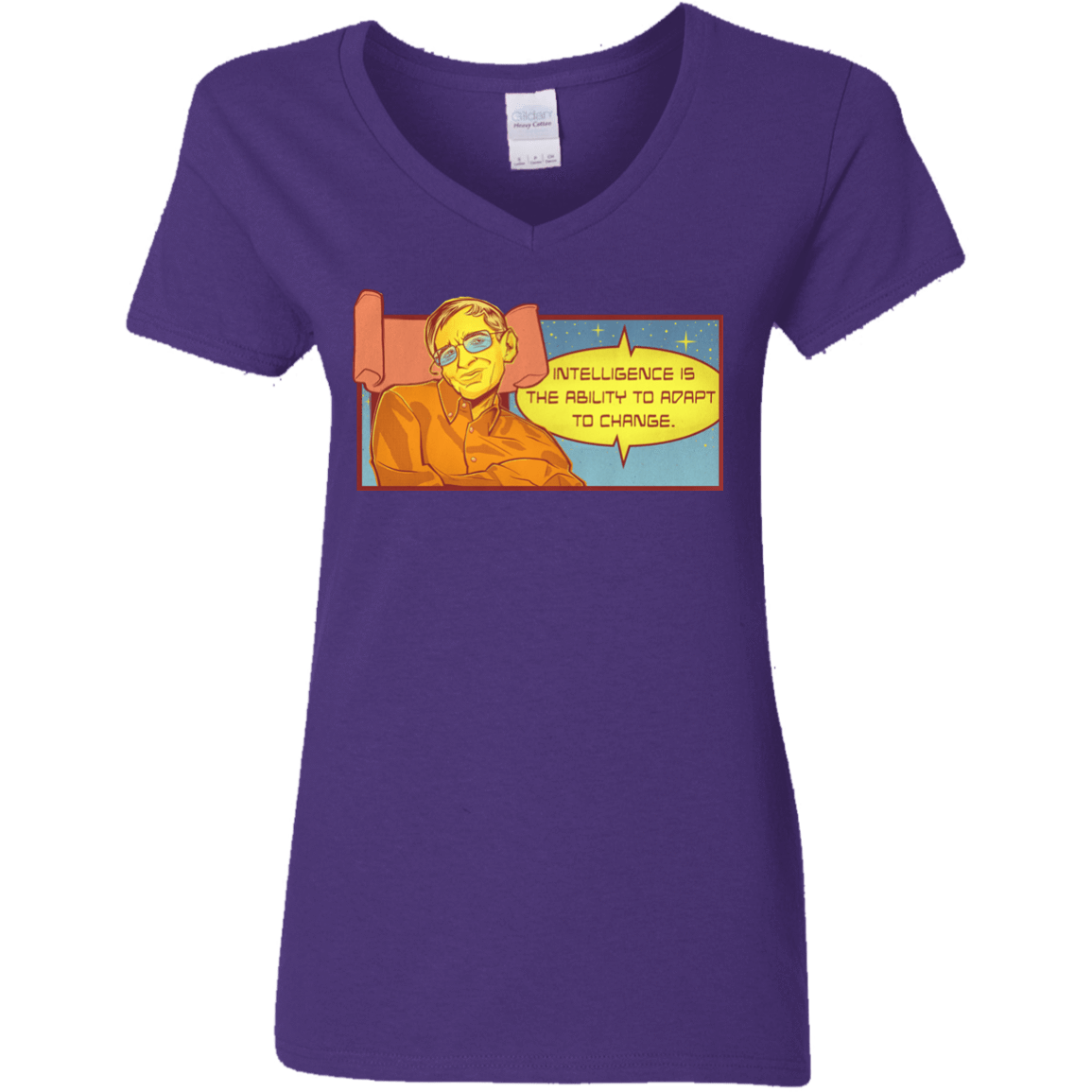 T-Shirts Purple / S HAWKING intelligance Women's V-Neck T-Shirt