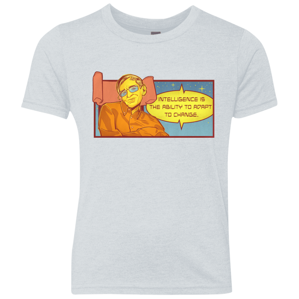 T-Shirts Heather White / YXS HAWKING intelligance Youth Triblend T-Shirt