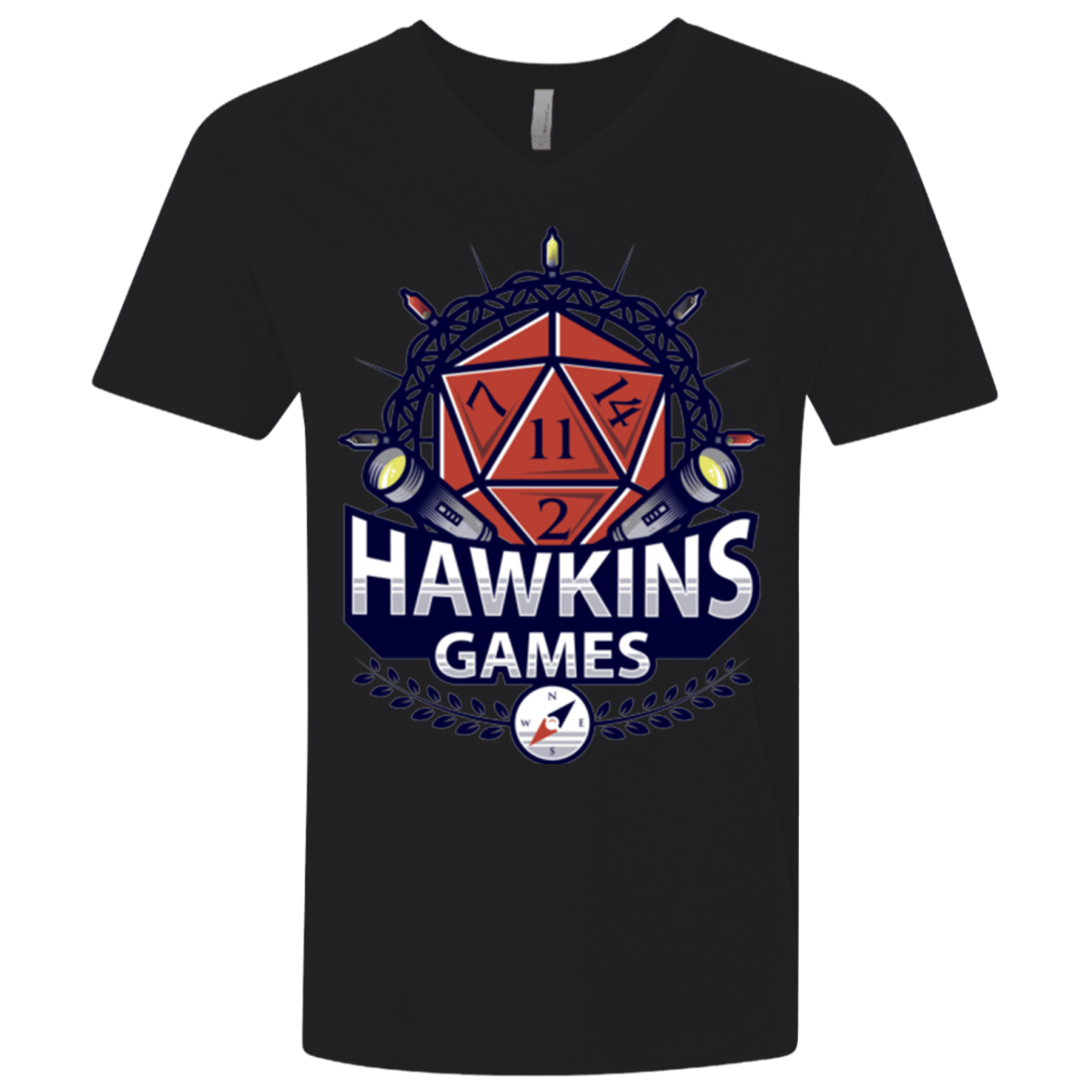 T-Shirts Black / X-Small Hawkins Games Men's Premium V-Neck