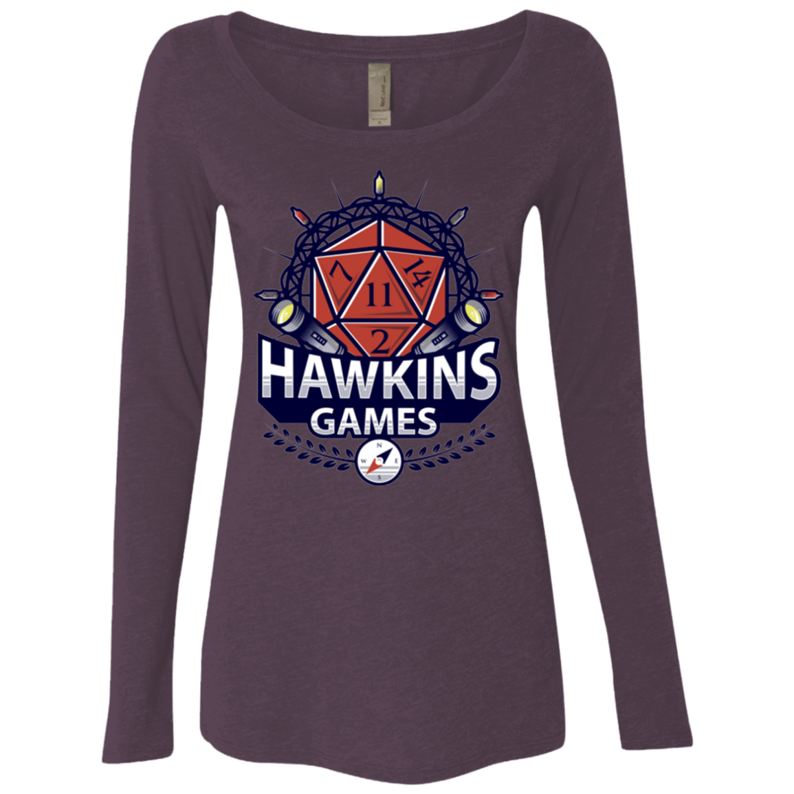 T-Shirts Vintage Purple / Small Hawkins Games Women's Triblend Long Sleeve Shirt