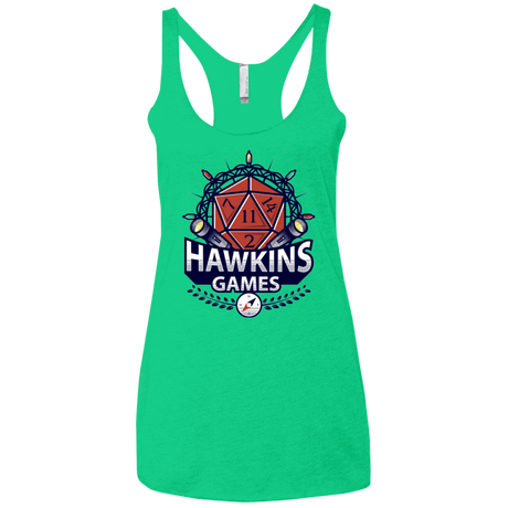 T-Shirts Envy / X-Small Hawkins Games Women's Triblend Racerback Tank