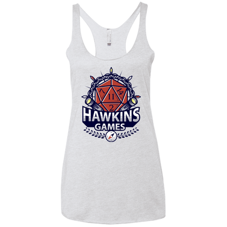 T-Shirts Heather White / X-Small Hawkins Games Women's Triblend Racerback Tank