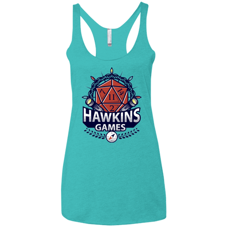 T-Shirts Tahiti Blue / X-Small Hawkins Games Women's Triblend Racerback Tank