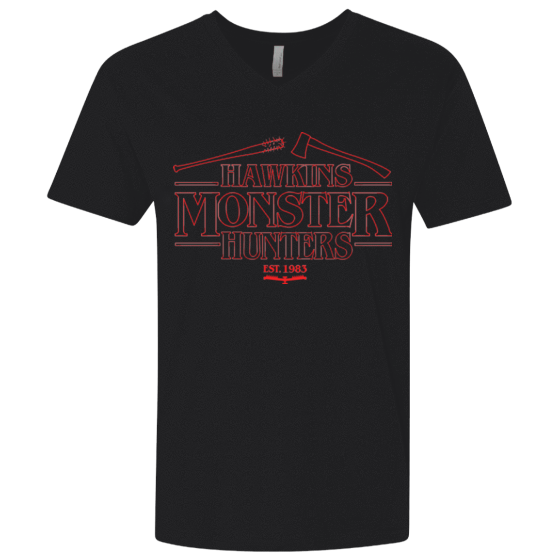 T-Shirts Black / X-Small Hawkins Monster Hunters Men's Premium V-Neck