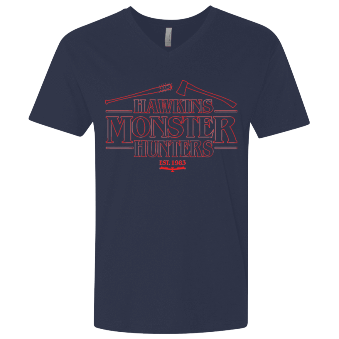 T-Shirts Midnight Navy / X-Small Hawkins Monster Hunters Men's Premium V-Neck