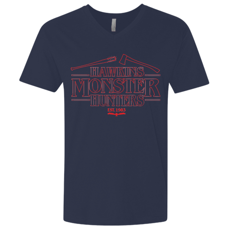 T-Shirts Midnight Navy / X-Small Hawkins Monster Hunters Men's Premium V-Neck
