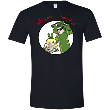 T-Shirts Black / X-Small He Man and Battlecat Men's Semi-Fitted Softstyle