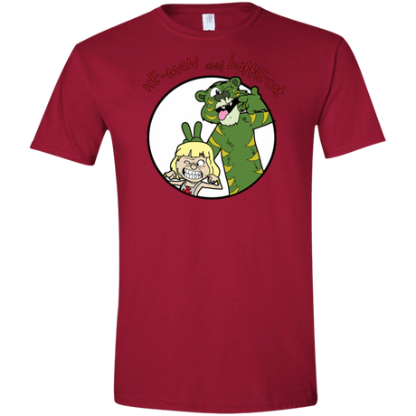 T-Shirts Cardinal Red / S He Man and Battlecat Men's Semi-Fitted Softstyle