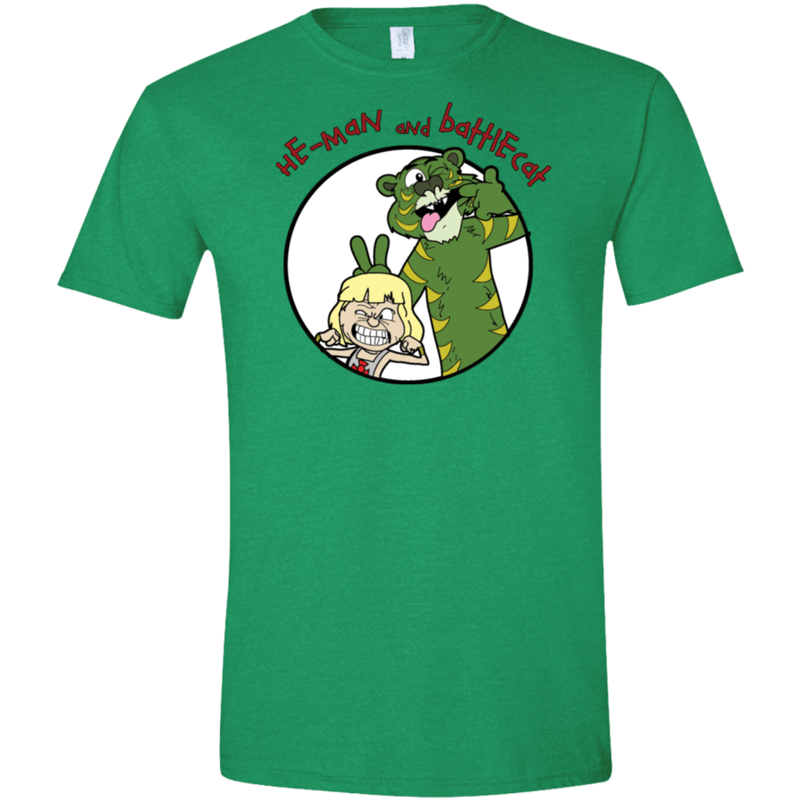 T-Shirts Heather Irish Green / S He Man and Battlecat Men's Semi-Fitted Softstyle