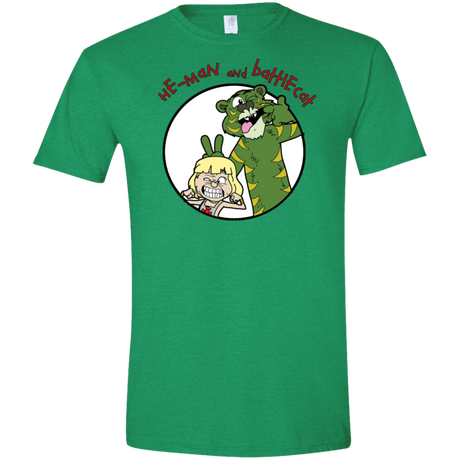 T-Shirts Heather Irish Green / S He Man and Battlecat Men's Semi-Fitted Softstyle