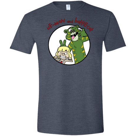 T-Shirts Heather Navy / S He Man and Battlecat Men's Semi-Fitted Softstyle