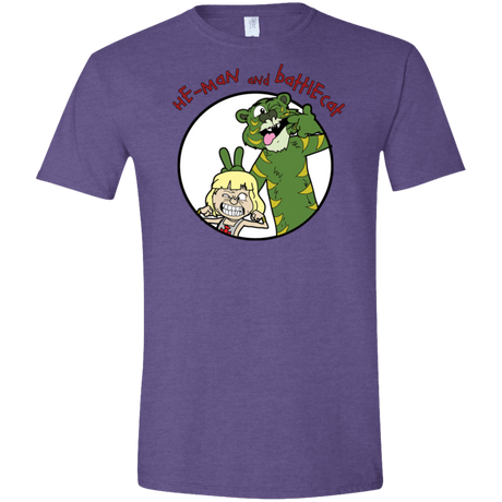 T-Shirts Heather Purple / S He Man and Battlecat Men's Semi-Fitted Softstyle
