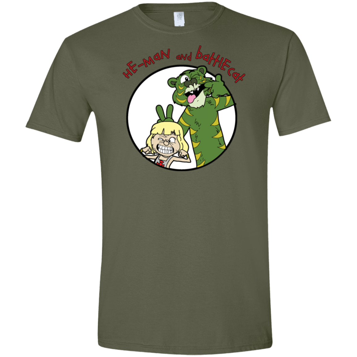 T-Shirts Military Green / S He Man and Battlecat Men's Semi-Fitted Softstyle