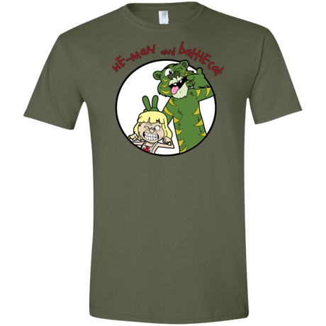 T-Shirts Military Green / S He Man and Battlecat Men's Semi-Fitted Softstyle