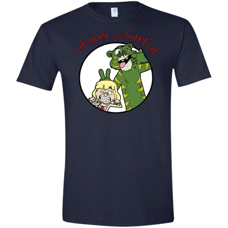 T-Shirts Navy / X-Small He Man and Battlecat Men's Semi-Fitted Softstyle