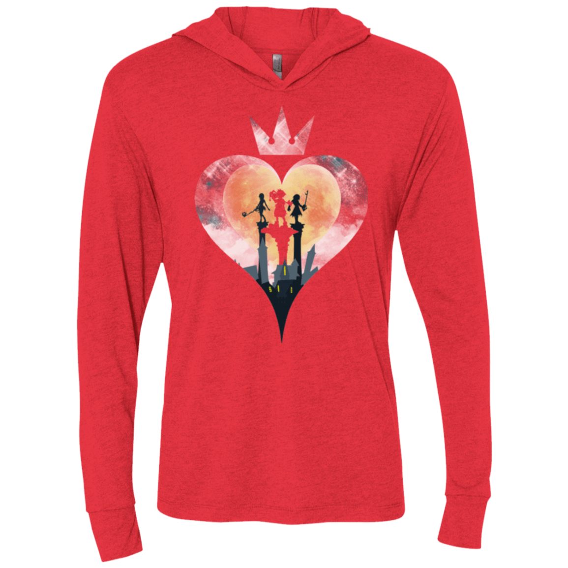 T-Shirts Vintage Red / X-Small Heart Kingdom Triblend Long Sleeve Hoodie Tee