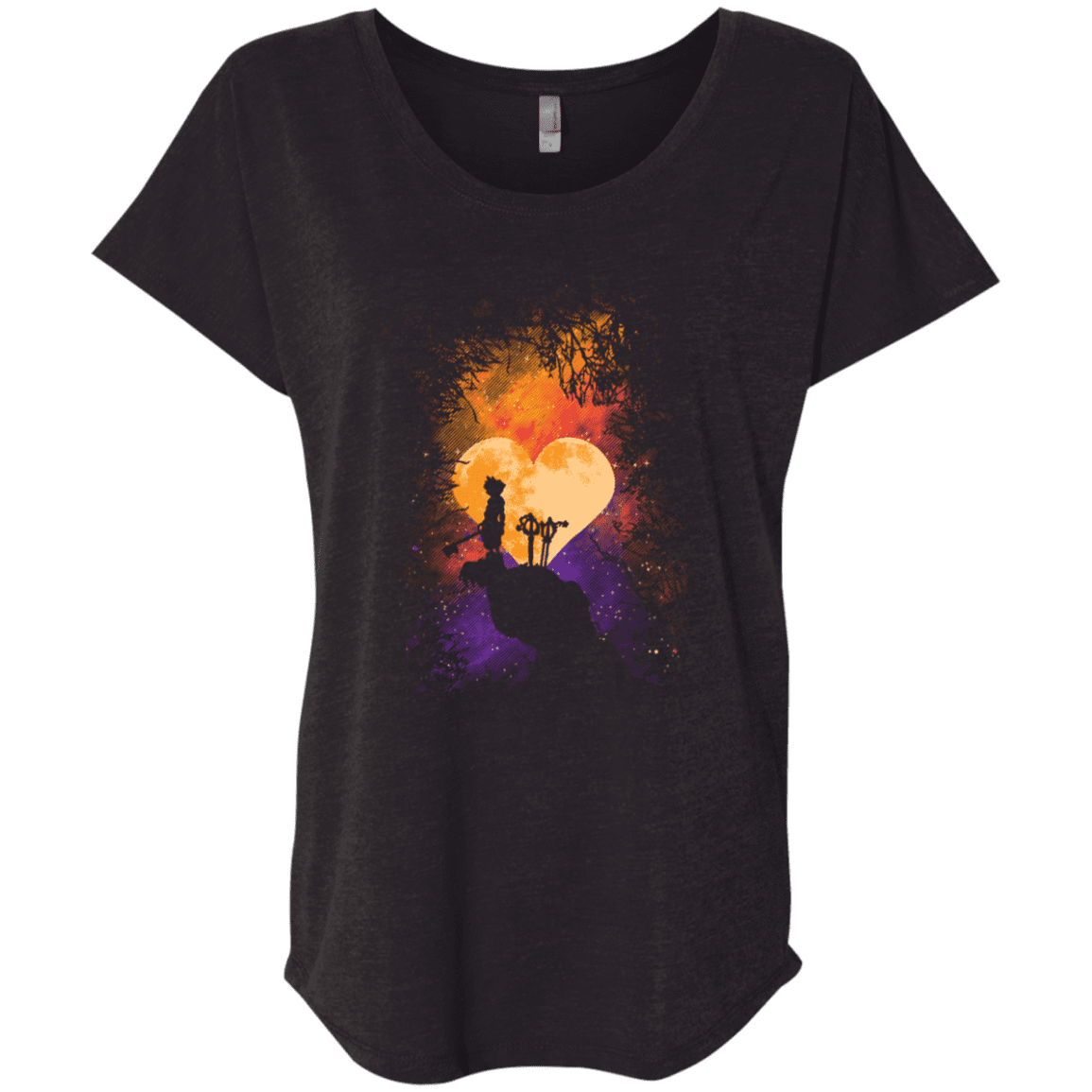 T-Shirts Vintage Black / X-Small Heart Of Gold Triblend Dolman Sleeve