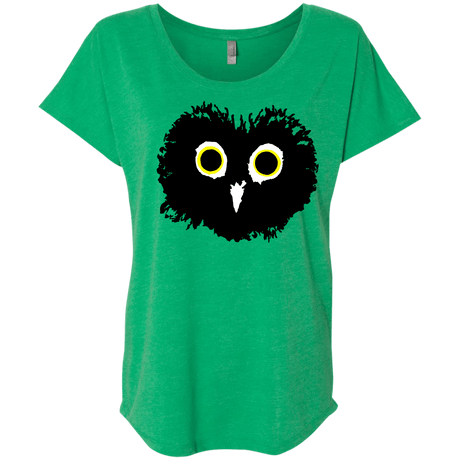 T-Shirts Envy / X-Small Heart Owls Triblend Dolman Sleeve