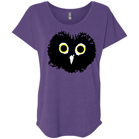 T-Shirts Purple Rush / X-Small Heart Owls Triblend Dolman Sleeve