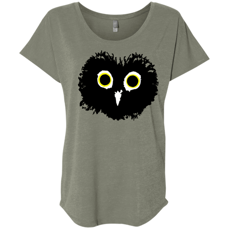 T-Shirts Venetian Grey / X-Small Heart Owls Triblend Dolman Sleeve