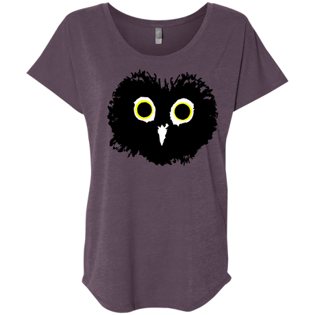 T-Shirts Vintage Purple / X-Small Heart Owls Triblend Dolman Sleeve