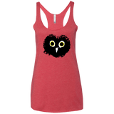 T-Shirts Vintage Red / X-Small Heart Owls Women's Triblend Racerback Tank