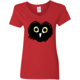 T-Shirts Red / S Heart Owls Women's V-Neck T-Shirt