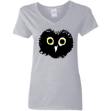 T-Shirts Sport Grey / S Heart Owls Women's V-Neck T-Shirt