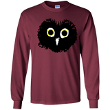 T-Shirts Maroon / YS Heart Owls Youth Long Sleeve T-Shirt