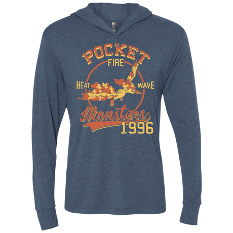 T-Shirts Indigo / X-Small Heat wave Triblend Long Sleeve Hoodie Tee