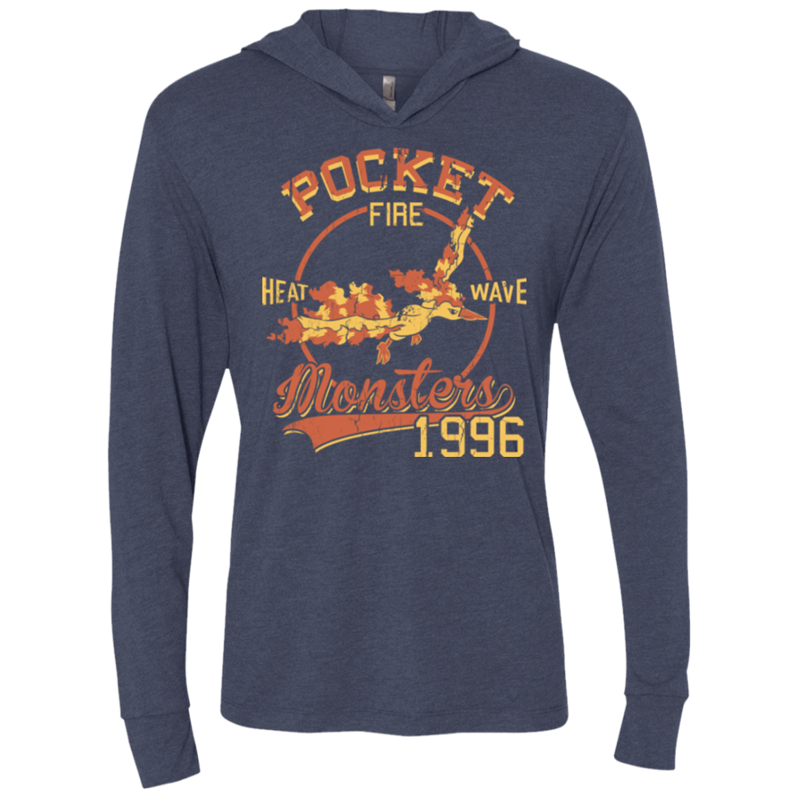 T-Shirts Vintage Navy / X-Small Heat wave Triblend Long Sleeve Hoodie Tee