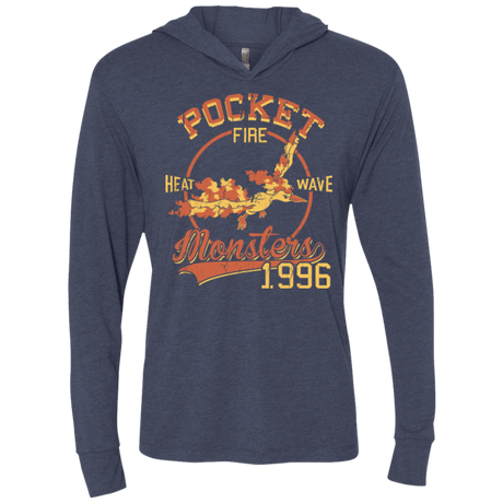 T-Shirts Vintage Navy / X-Small Heat wave Triblend Long Sleeve Hoodie Tee