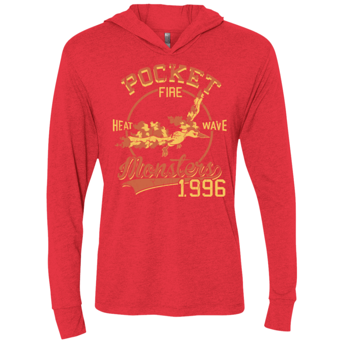 T-Shirts Vintage Red / X-Small Heat wave Triblend Long Sleeve Hoodie Tee