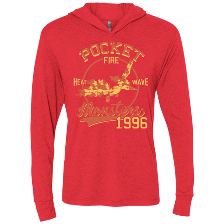 T-Shirts Vintage Red / X-Small Heat wave Triblend Long Sleeve Hoodie Tee