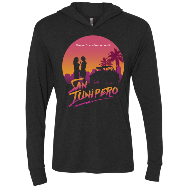 T-Shirts Vintage Black / X-Small Heaven is a place on Earth Triblend Long Sleeve Hoodie Tee