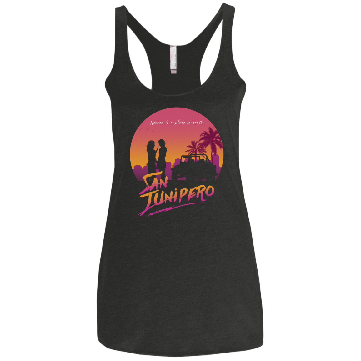 T-Shirts Vintage Black / X-Small Heaven is a place on Earth Women's Triblend Racerback Tank